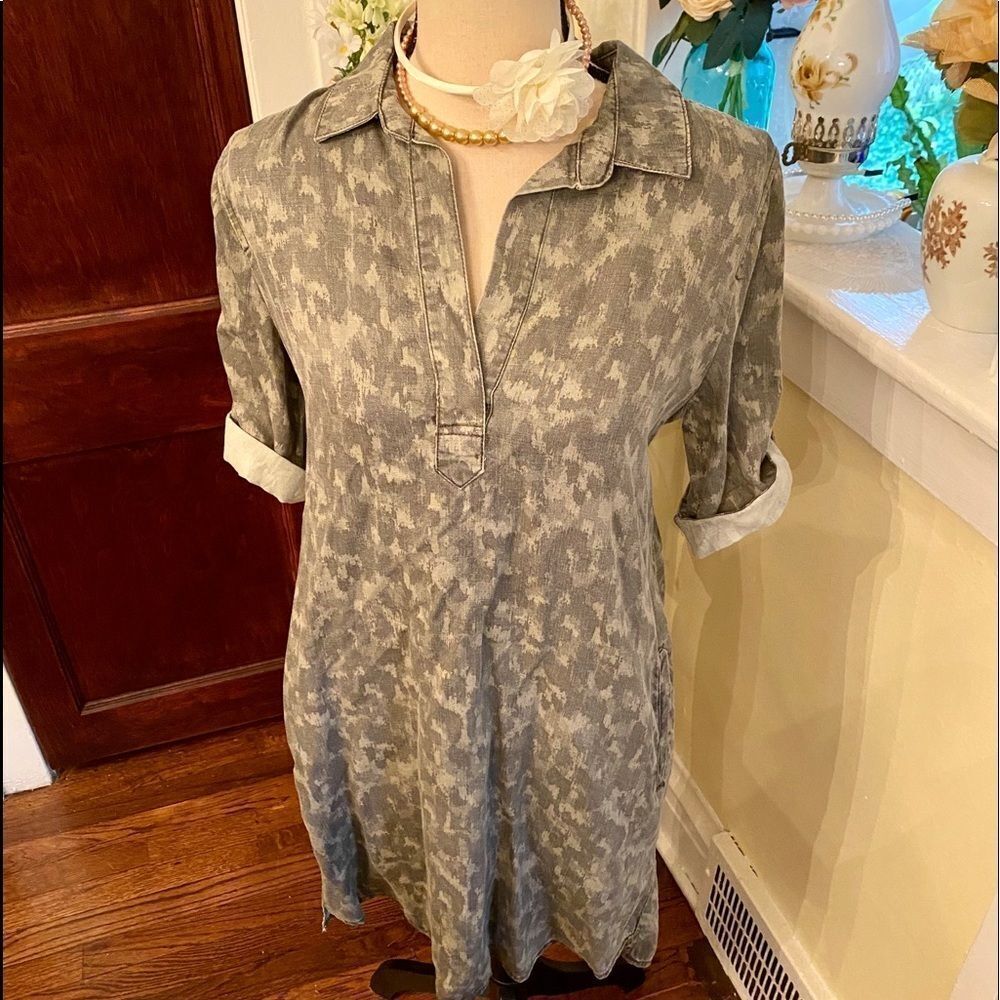 Philosophy Tencel Camo Shirt Dress Sz S NWOT